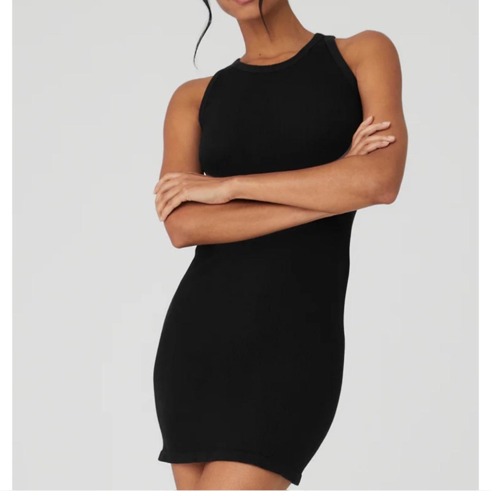 Alo Black Sleeveless Bodycon Dress